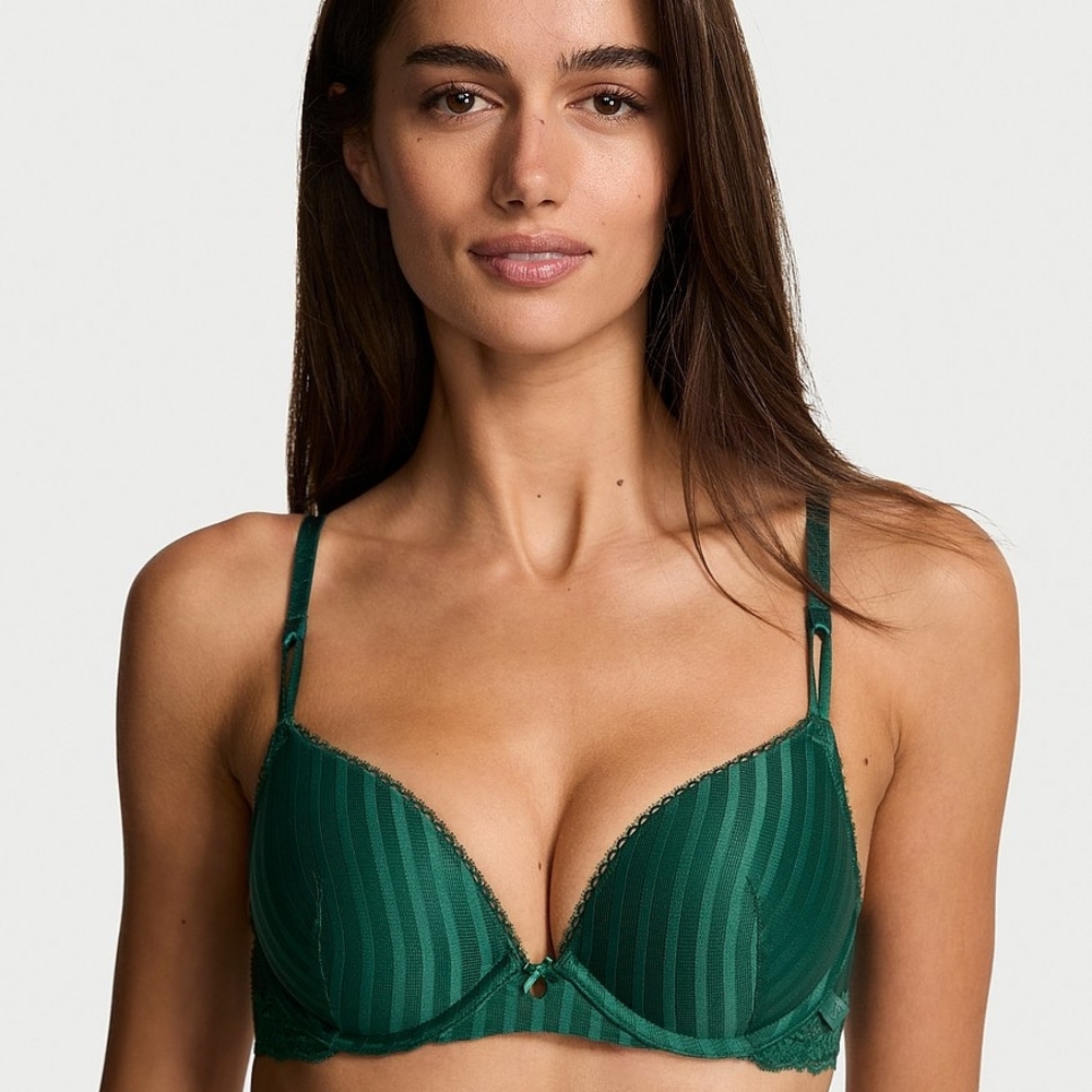 New Victoria's Secret Sexy Tee Sheer Heritage Stripe Push-Up Bra. Size 34D